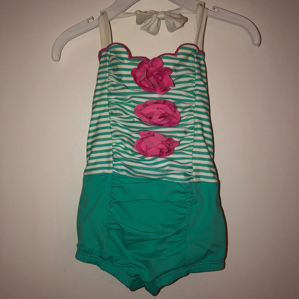 One piece halter flower detail swimsuit 18-24mth